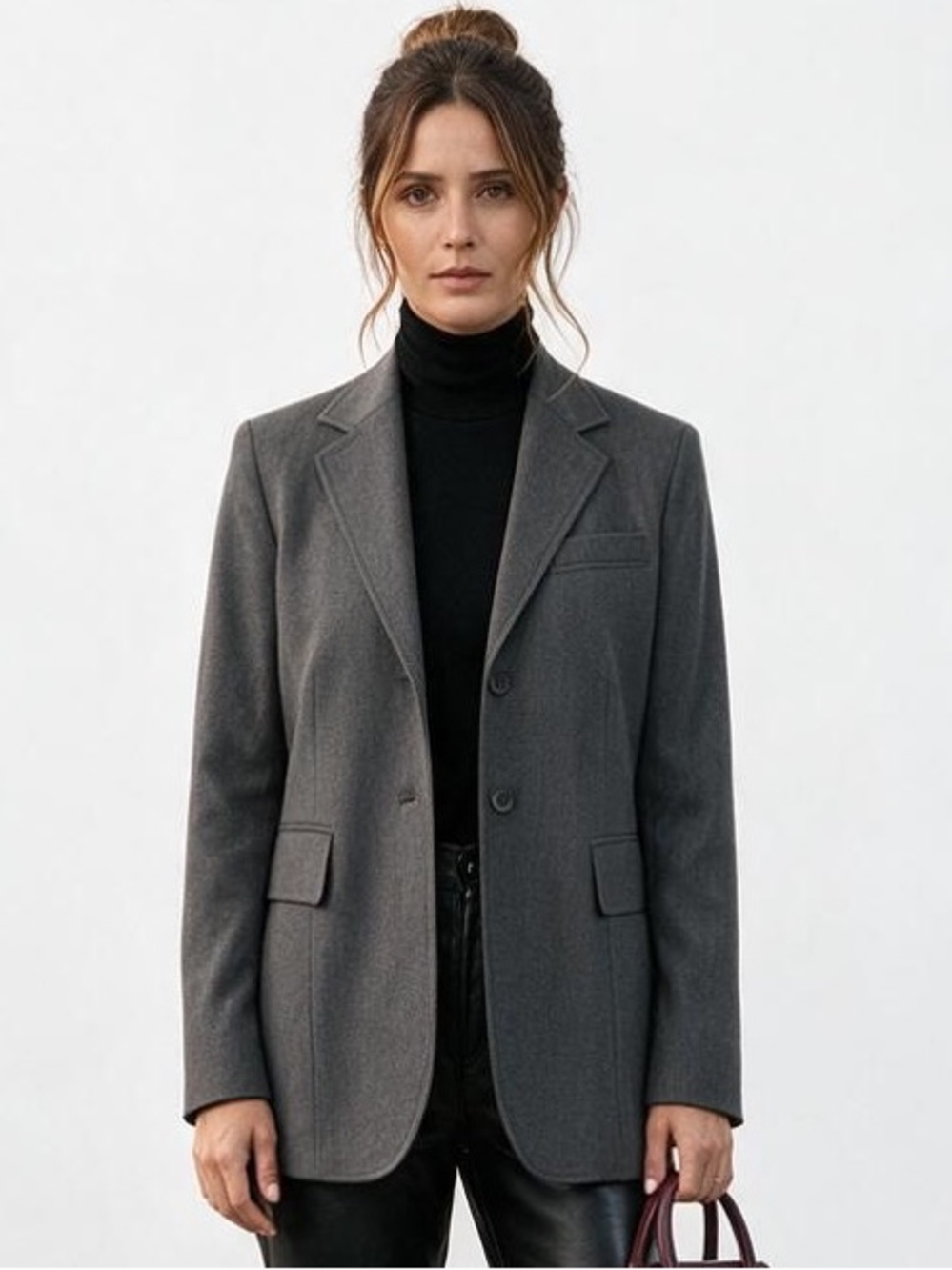 Banana Republic Italian Wool Blazer Gray Size 6 Italy